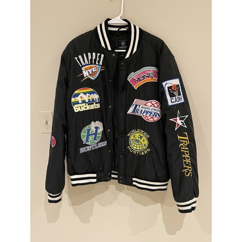 HUDSON OUTERWEAR BALLERS EMBELLISHED VARSITY JACKET SZ 2X